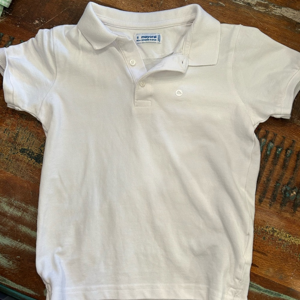 Mayoral size 6 white polo